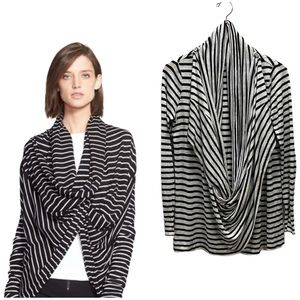 Alicia and Olivia Linen Blend Crossover Drape Cardigan